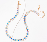 Kirks Folly Aurora Borealis Essentials Square Riviere Goldtone Necklace